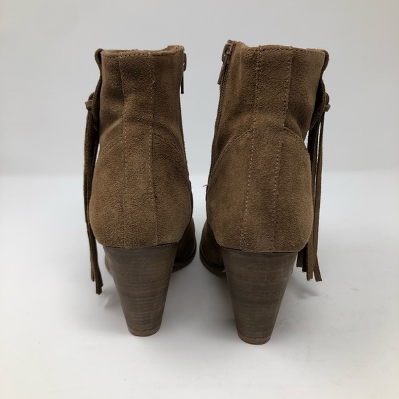 Anthropologie Howsty Marci Fringe Brown Boot Sz 38 - Picture 7 of 8